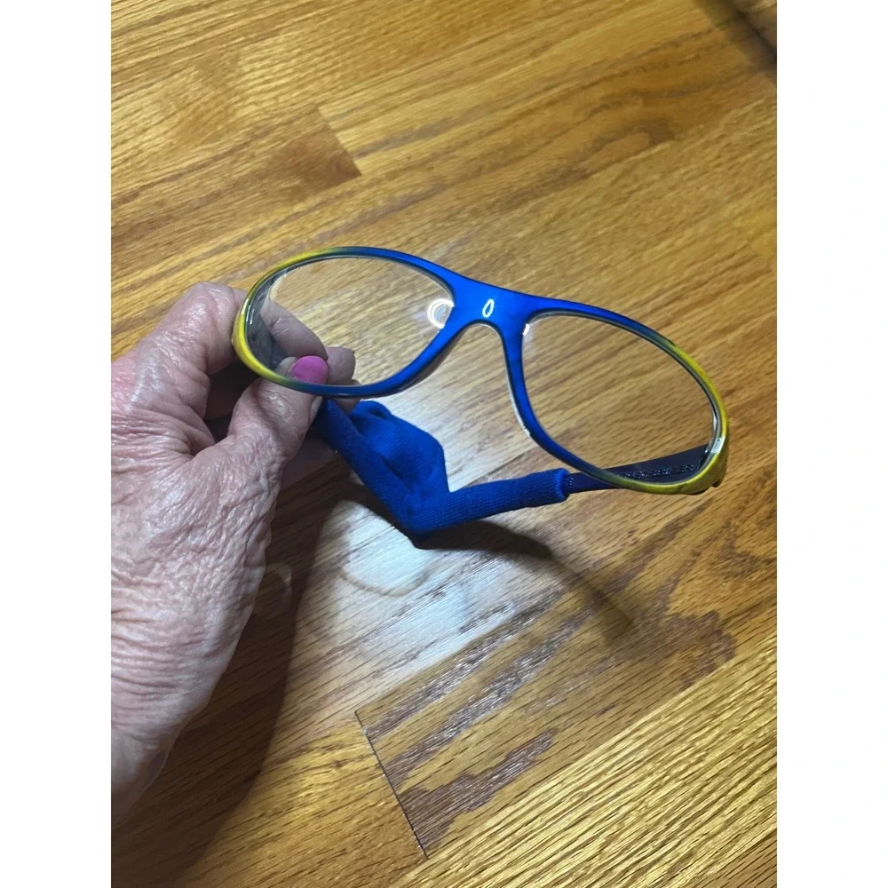 Rec Specs Biker 61D-17-130 Blue Yellow Sport Glasses Eyeglasses w Strap